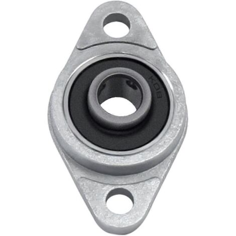 Palier à semelle à bride en alliage de zinc série KFL, diamètre d'alésage 12 mm, blocage par vis en acier