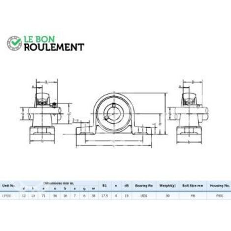 Palier aluminium UP001