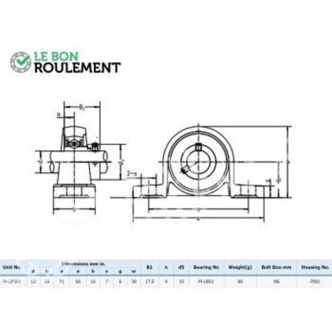 Palier aluminium UP001-INOX