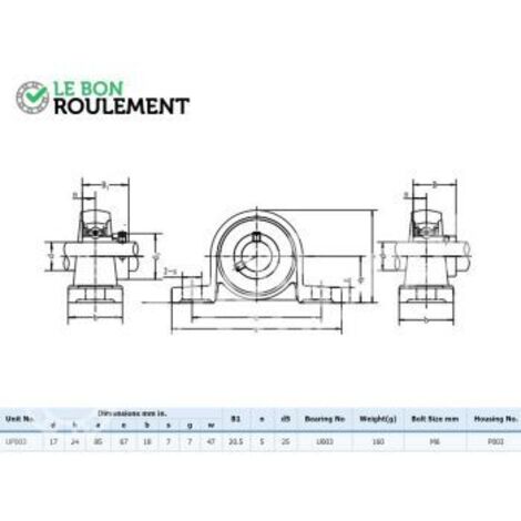 Palier aluminium UP003