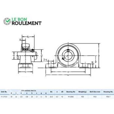 Palier aluminium UP006-INOX