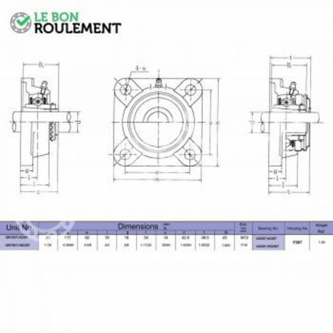 Palier fonte UKF207+H2307