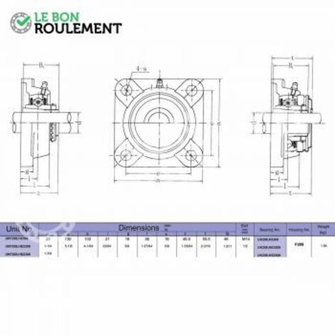 Palier fonte UKF208+H2308