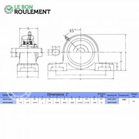 Palier fonte UKP207+H2307