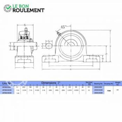 Palier fonte UKP208+H2308