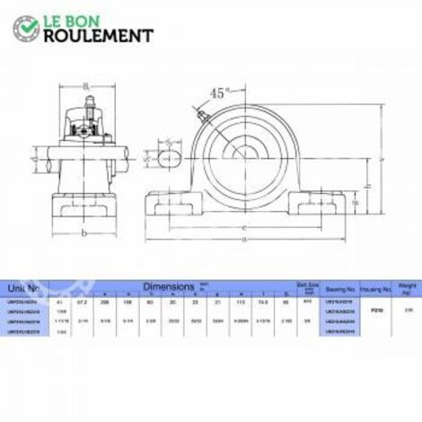 Palier fonte UKP210+H2310