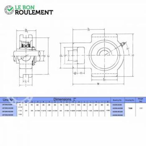 Palier fonte UKT209+H2309