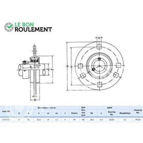 Palier tole SAPF201-INOX