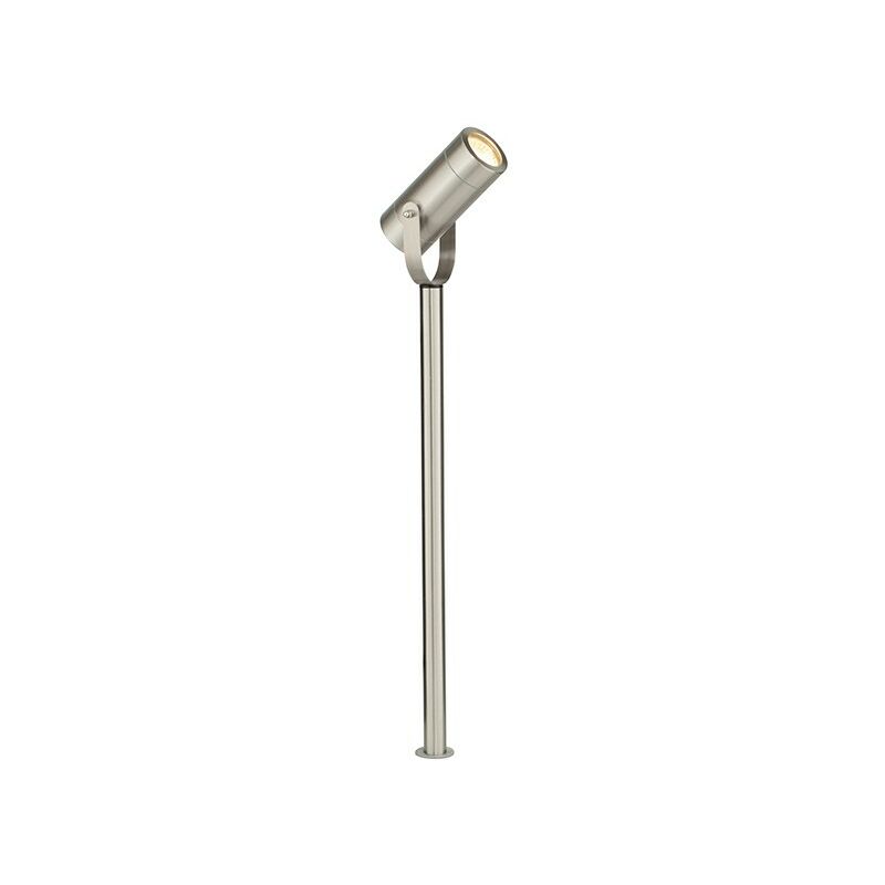 Palin - Outdoor 610Mm Spike IP44 7W Brushed Stainless Steel & Clear Glass - Saxby Lighting