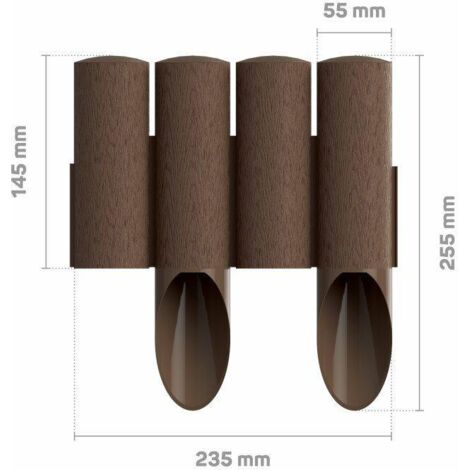 PALISADA DE JARD脥N 5 elementos 2,3 m MARR脫N