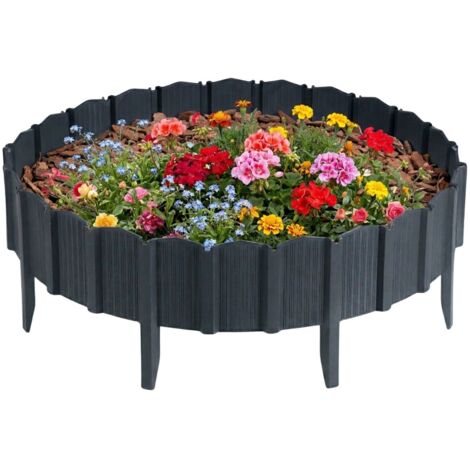 Palissade de jardin anthracite Linea 78,5 x 0,8 x h 10,5 cm
