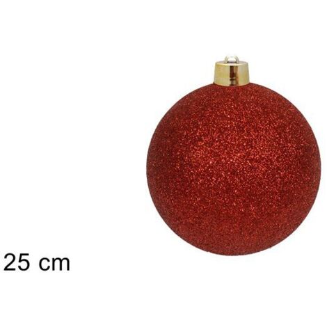 PALLA DI NATALE DIAMETR 25 CM GLITTERATA ROSSA DI DUEESSE CHRISTMAS