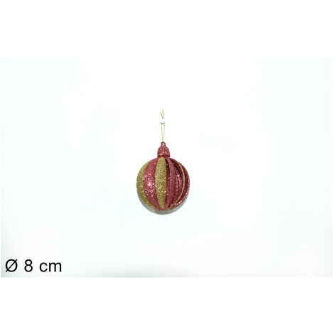 PALLA DIAMETRO 8 CM GLITTERATA ROSA/ORO