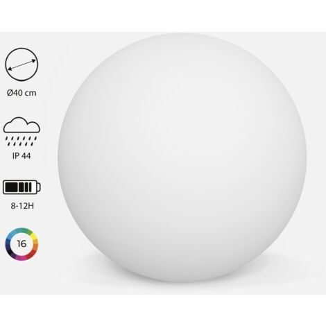 Palla luminosa a LED senza fili, per interni/esterni, 16 colori
