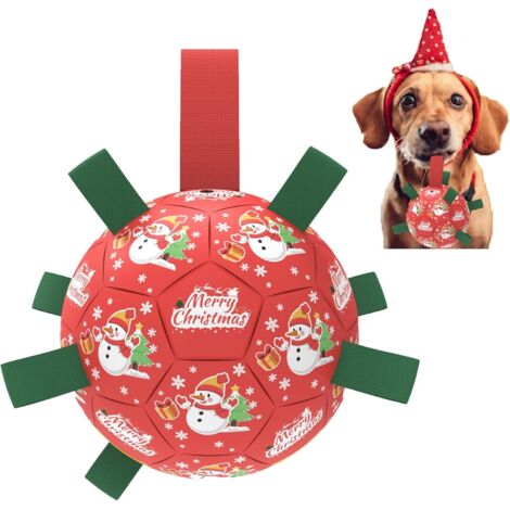 PALLA PER CANI GIOCATTOLO NATALIZIO INTERATTIVO ROSSO