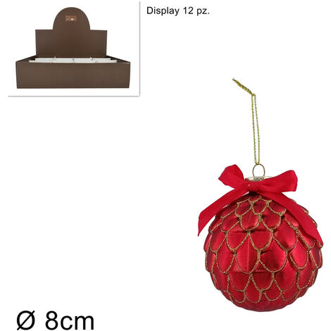 PALLA VETRO PIGNA DIAMETRO 8 CM COLORE ROSSA