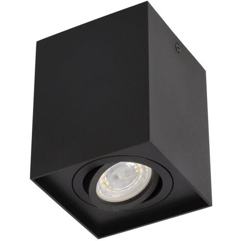 PALLAD 1 Noir GU10 spot de plafond carré noir EDO777108 EDO Solutions