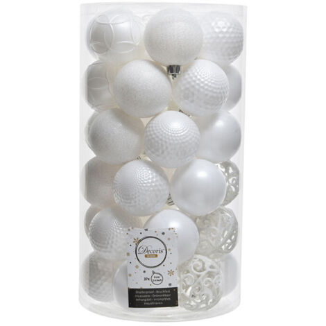 Palle di Natale Decoris Bianco Plastica