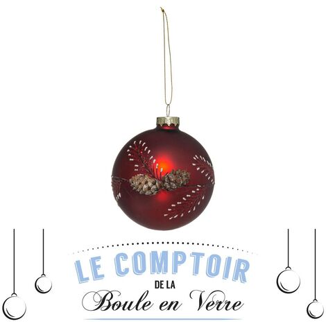 Palle di natale in vetro 90 modello medio apple pine 2 assortimenti - Feeric lights & christmas