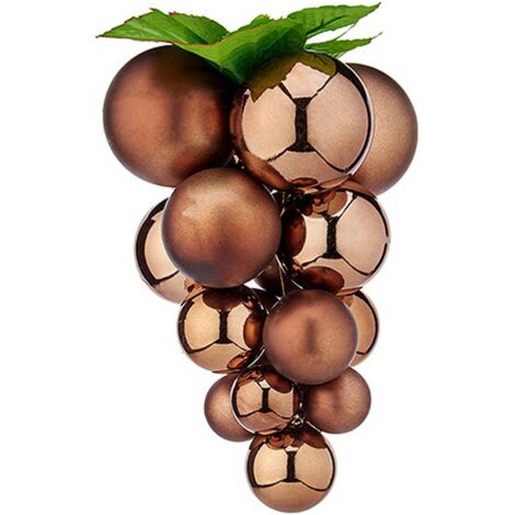 Palle di Natale - Non specificato - Piccole Uva Marrone - Plastica - 14 x 14 x 25 cm - Da appendere