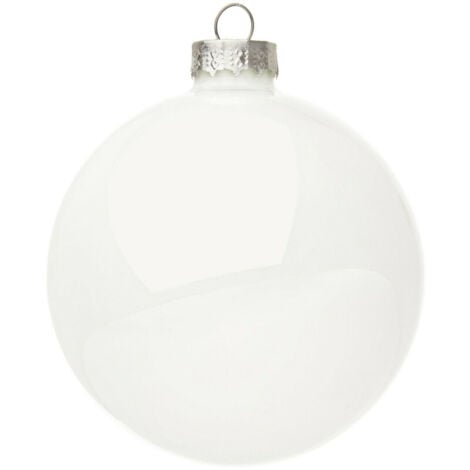 Palline di Natale in Vetro Bianco Opaco Addobbi Decorazioni Albero Bizzotto