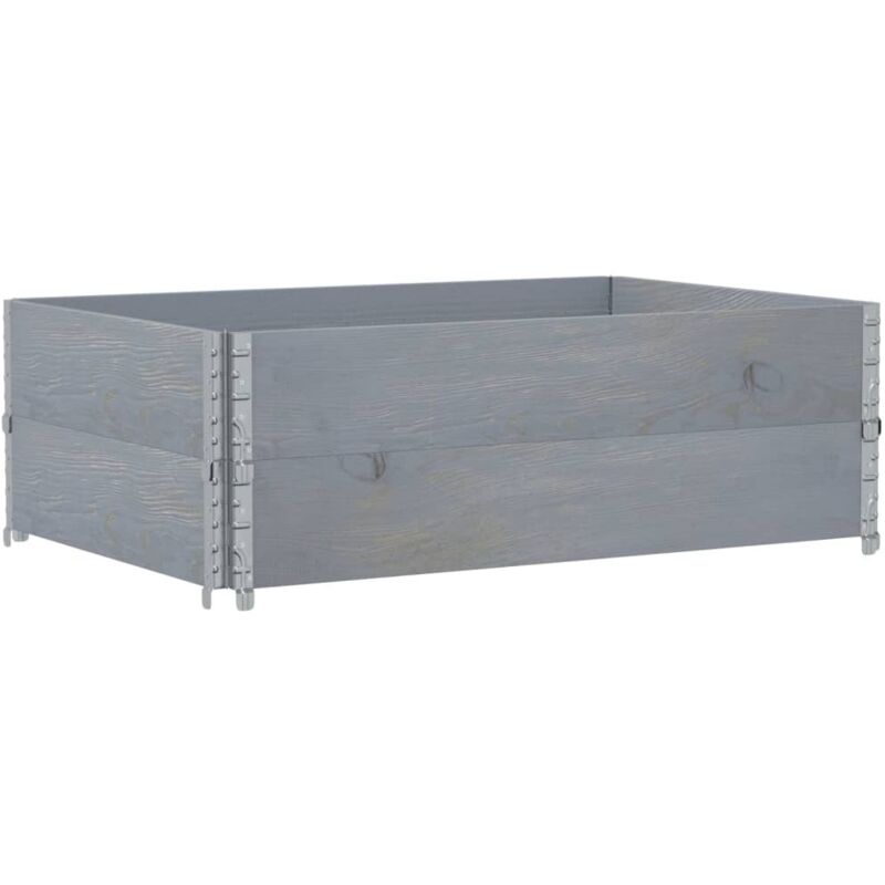 Vidaxl - Pallet Collars 2 pcs Grey 120x80 cm Solid Wood Pine