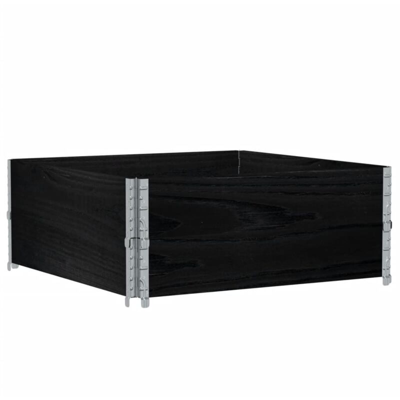 Pallet Collars 2 pcs Black 100x100 cm Solid Wood Pine vidaXL