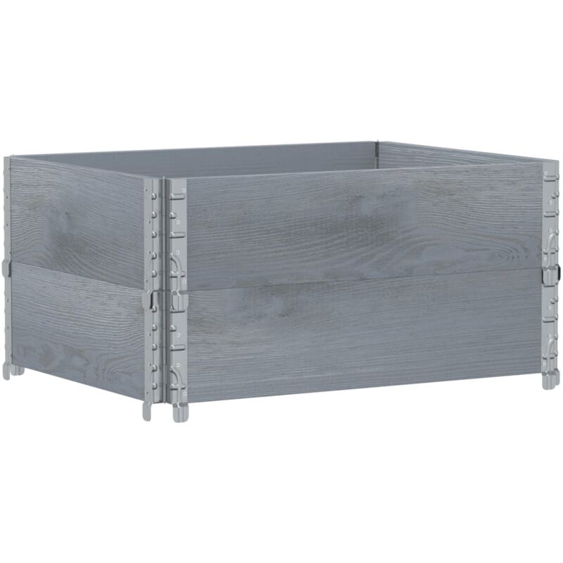 Vidaxl - Pallet Collars 2 pcs Grey 80x60 cm Solid Wood Pine