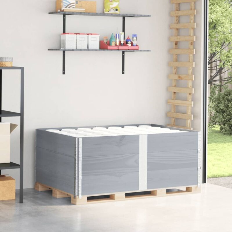 vidaXL Pallet Collars 3 pcs Grey 150x100 cm Solid Wood Pine
