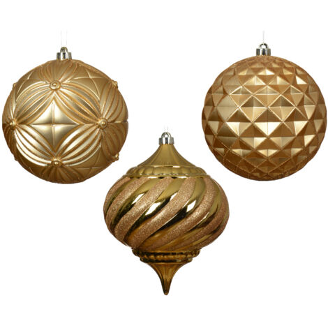 PALLINA DI NATALE, Ø20 CM, COLORE ORO, MODELLO ASSORTITO, NATALE, ADDOBBI DI NATALE