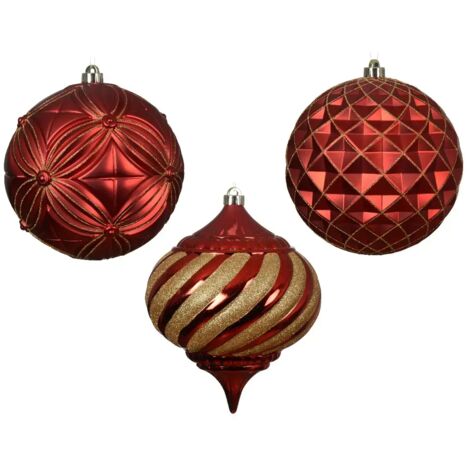 PALLINA DI NATALE, Ø20 CM, COLORE ROSSO, MODELLO ASSORTITO, NATALE, ADDOBBI DI NATALE