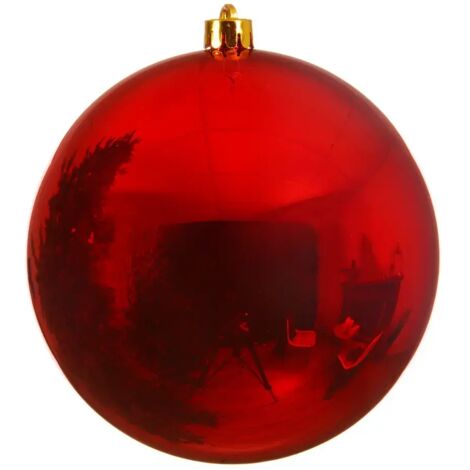 PALLINA DI NATALE 20CM ROSSO LUCIDO DECORO ADDOBBI ALBERO