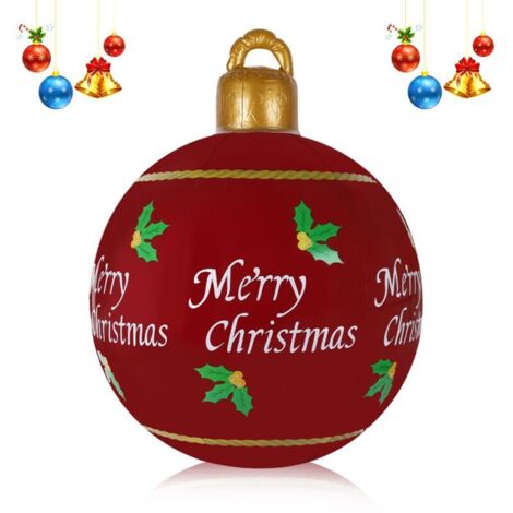 Pallina di Natale gonfiabile gigante da 60 cm per uso interno ed esterno - Decorazione natalizia in PVC per interni, cortili, prati e giardini