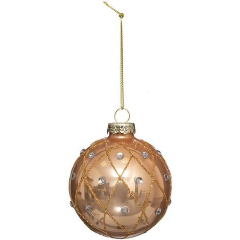 Pallina di natale in vetro 70mm glitter barocco - Feeric lights & christmas