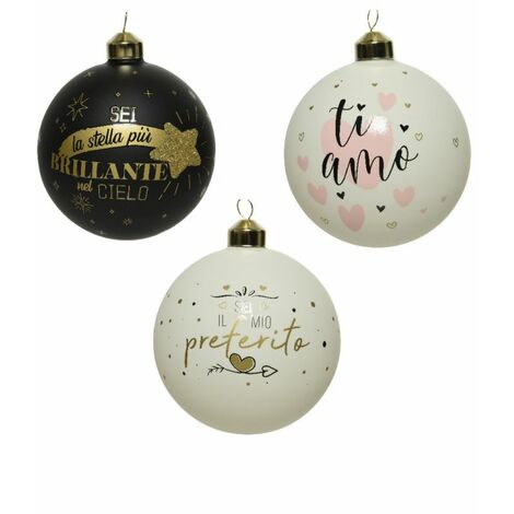 PALLINA DI NATALE IN VETRO C/SCRITTE VARIE 3 ASS PREZZO CADUNO INDICARE LA PREFE