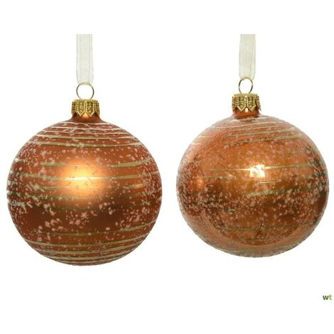 Pallina di Natale Lina di Natale D8 Strisce Ambra Assortite