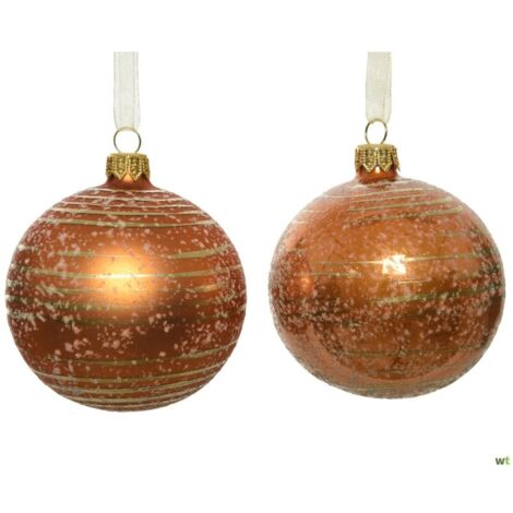 Pallina di Natale Lina di Natale D8 Strisce Ambra Assortite