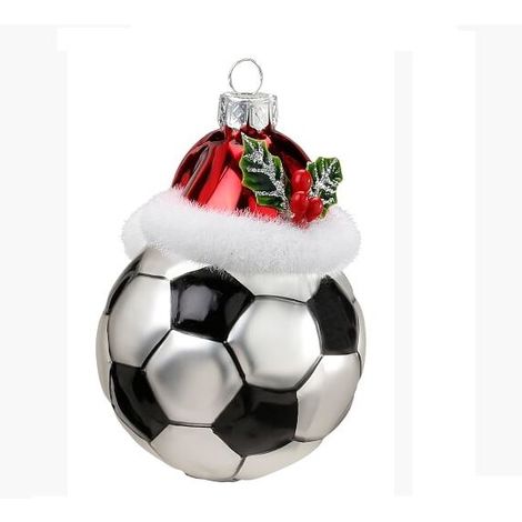 Immagini Natale Calcio.Pallina Di Natale Raffigurante Palla Di Calcio In Vetro