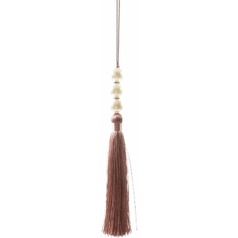 Pallina di perle con Nappa per albero di natale sfera natalizia particolare h 24 cm -Rosa