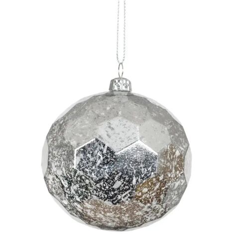 Pallina Diamante polistirolo argento d.8cm