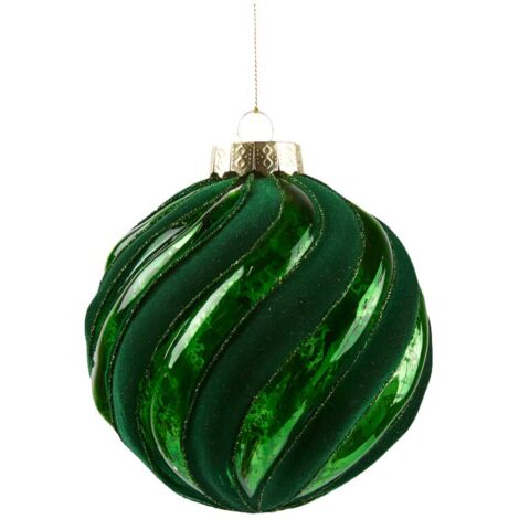 Pallina in velluto colore verde per albero di Natale decorazioni natalizie -Ø 10 cm