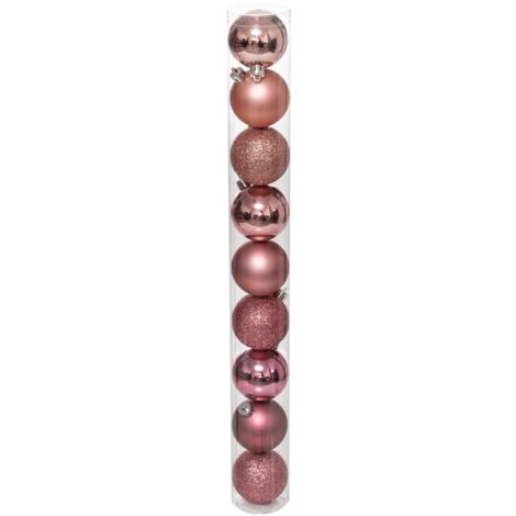 Pallina natalizia 60mm x 9 rosa - Feeric lights & christmas