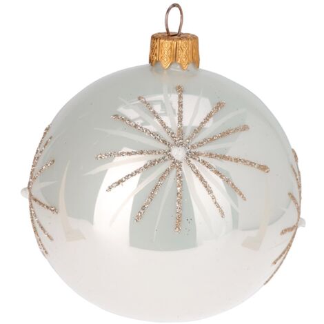 Pallina per albero di Natale, in Vetro, con glitter per decorazioni natalizie -Oro