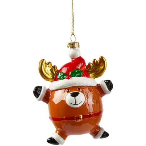Pallina per albero di Natale "Renna" da 11,5 cm -Bianco