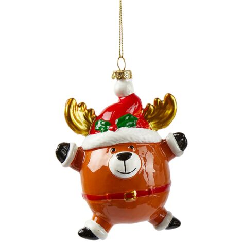 Pallina per albero di Natale "Renna" da 11,5 cm -Marrone