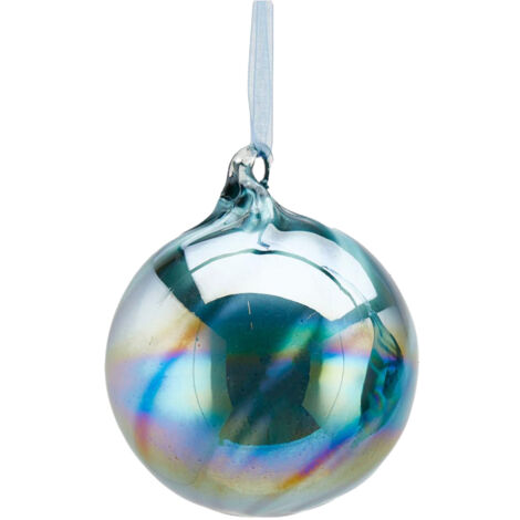 Pallina per albero di Natale Spiral Blue pendaglio decorativo da 9 cm