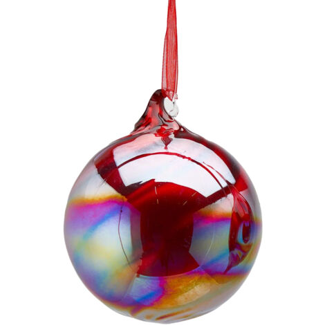 Pallina per albero di Natale Spiral Bordeaux pendaglio decorativo da 9 cm