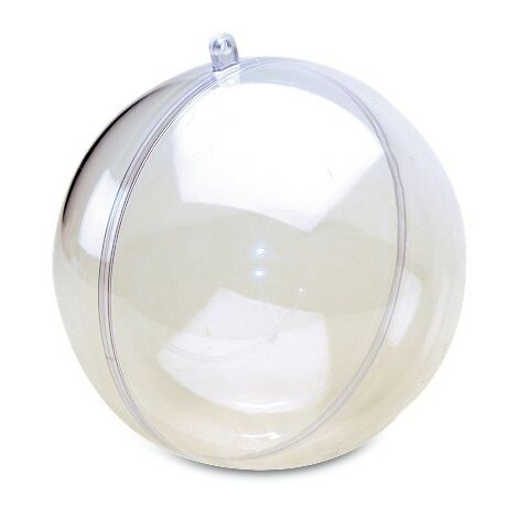 Pallina, sfera, palla di plexiglass trasparente, per decoupage o decoro, COMPRESO divisorio. Bovelacci.