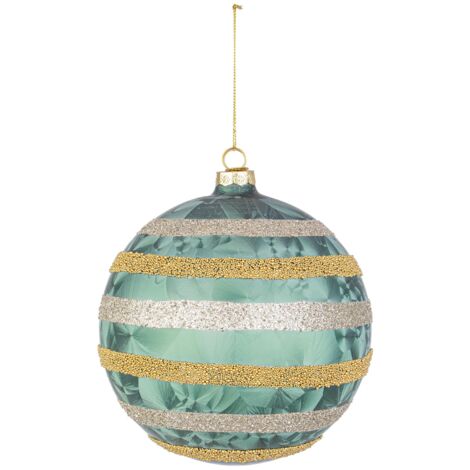 Pallina Vetro Cleo Verde Orizz D15cm