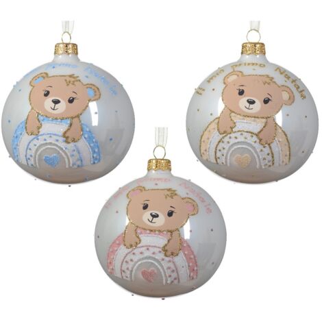 Pallina Vt c/orso su arcobaleno d10cm